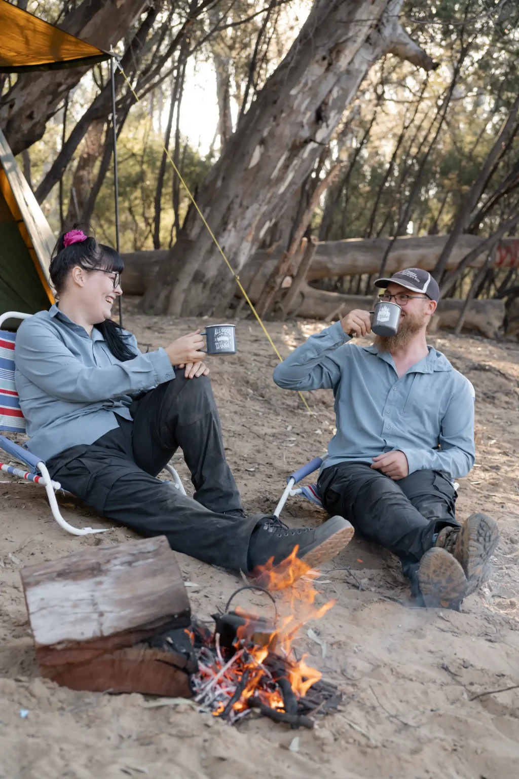 Camping with fire